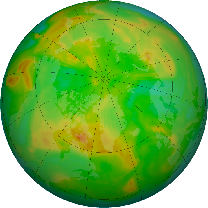 Arctic ozone map for 13 June 1999